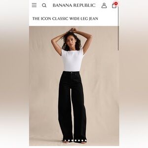 Banana Republic - The Icon Black Wide Leg Jeans